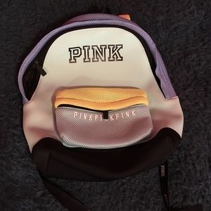 PINK neoprene green backpack